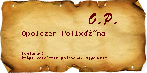 Opolczer Polixéna névjegykártya